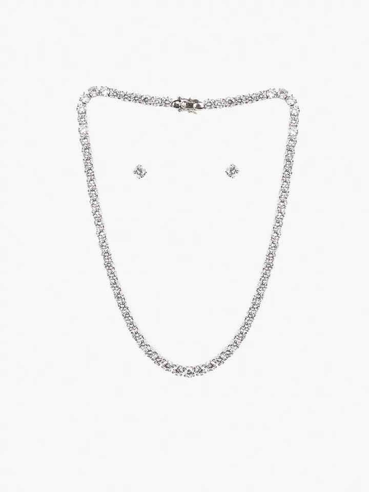 EQUAL SOLITAIRE FULL NECKLACE WITH EARRINGS