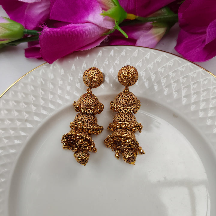 Unique Gold And Gemstone Earrings