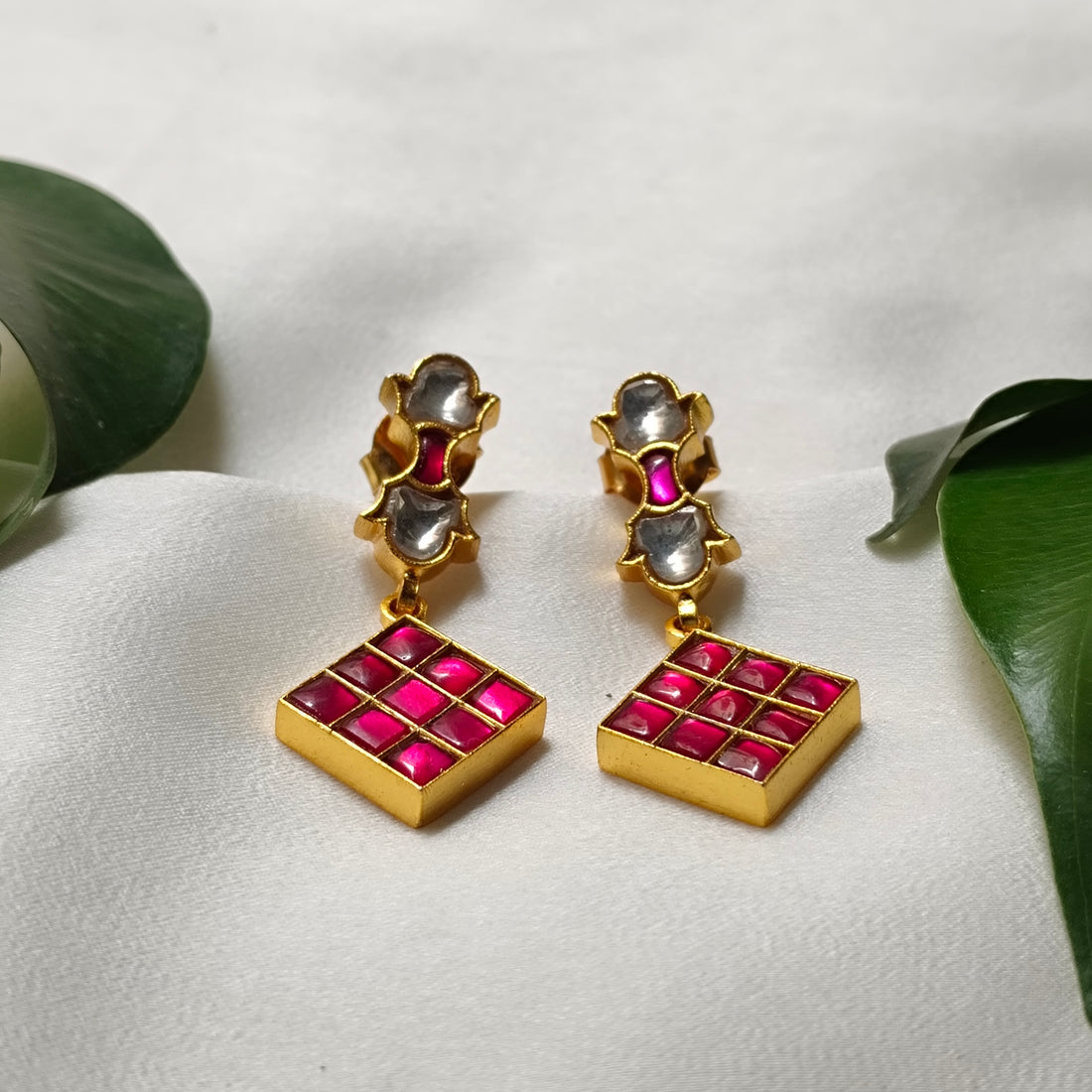 Ruby Grace Gold Drop Earrings