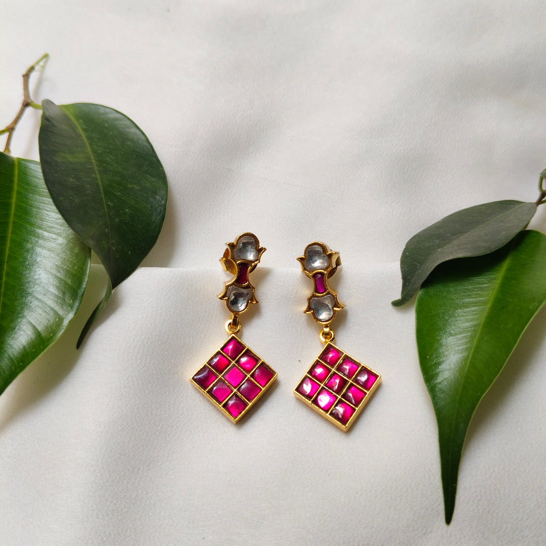 Ruby Grace Gold Drop Earrings