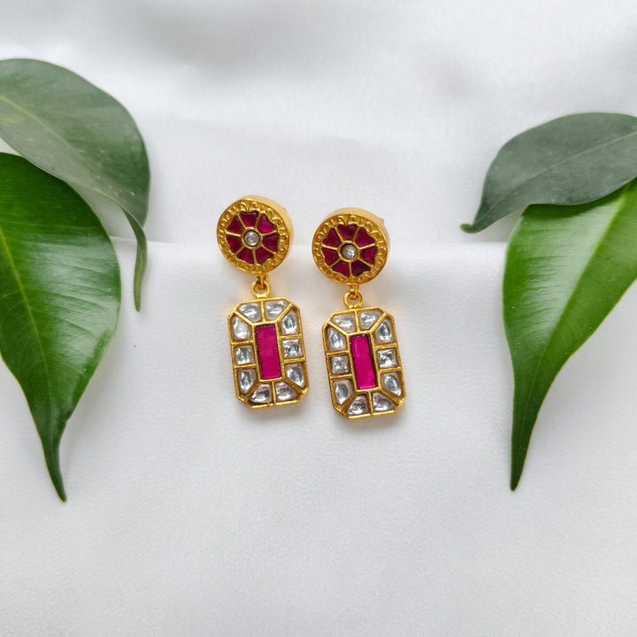 Crimson & Crystal Drop Earrings