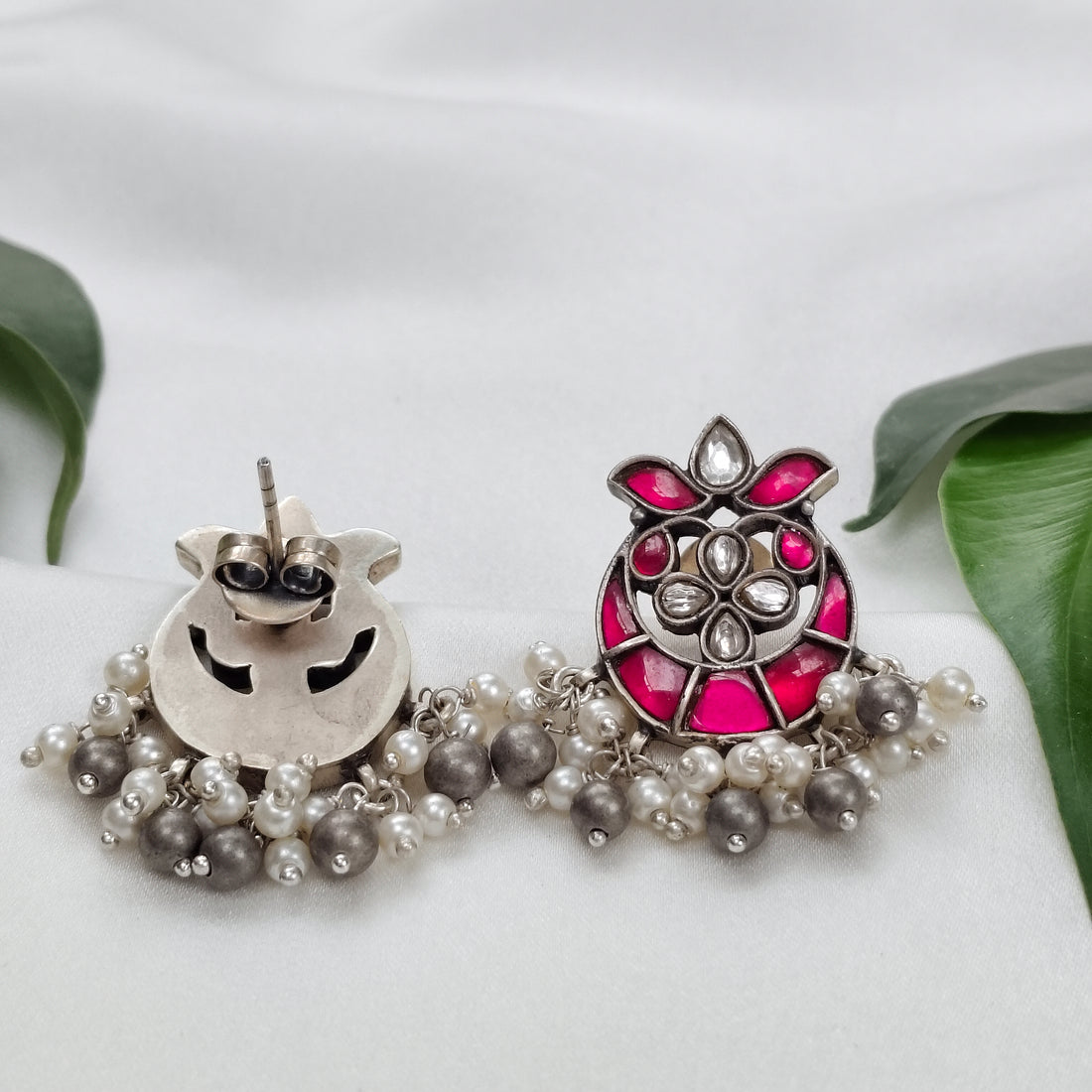 Pearl Kundan Studs