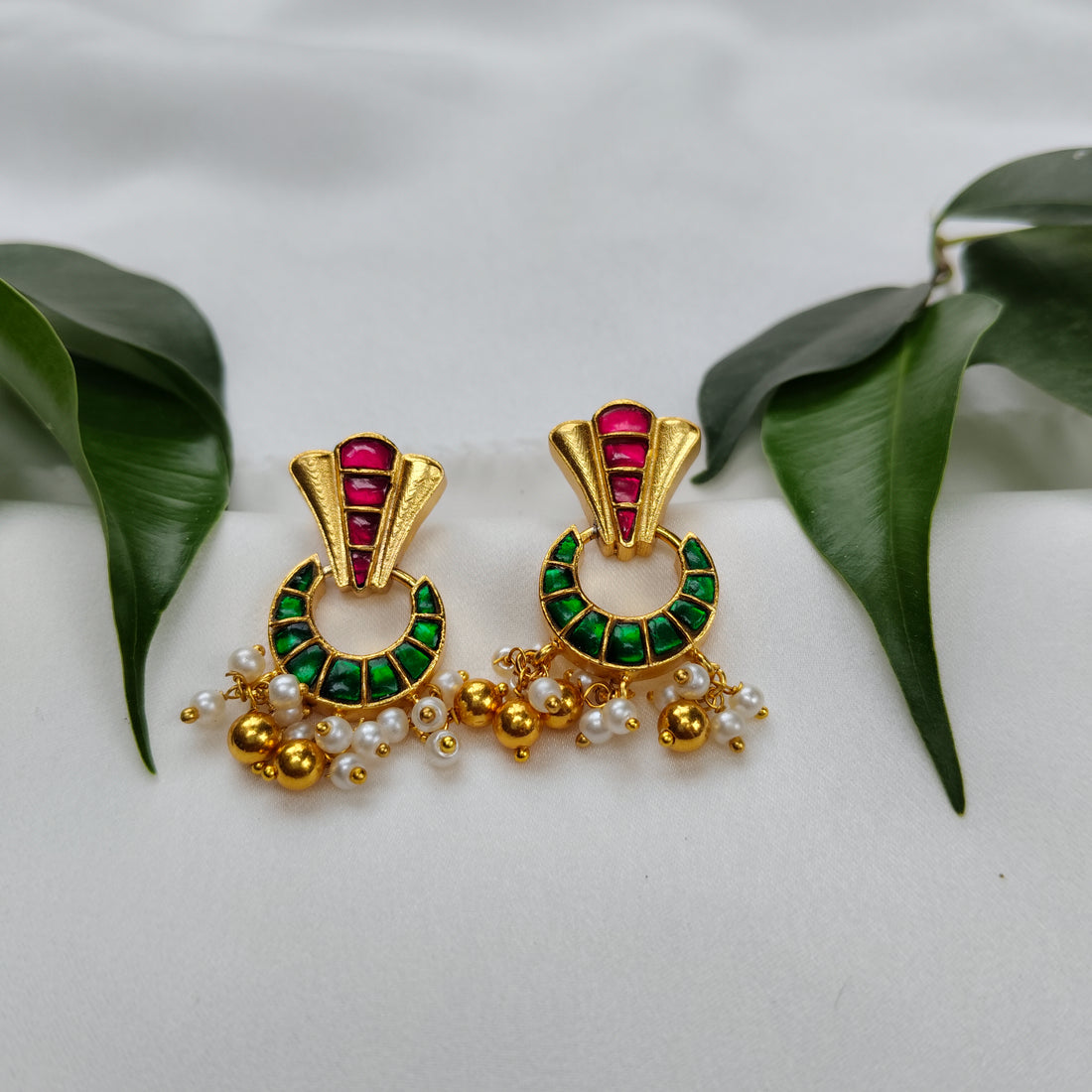 Royal Grace Gold-Plated Kundan Earrings