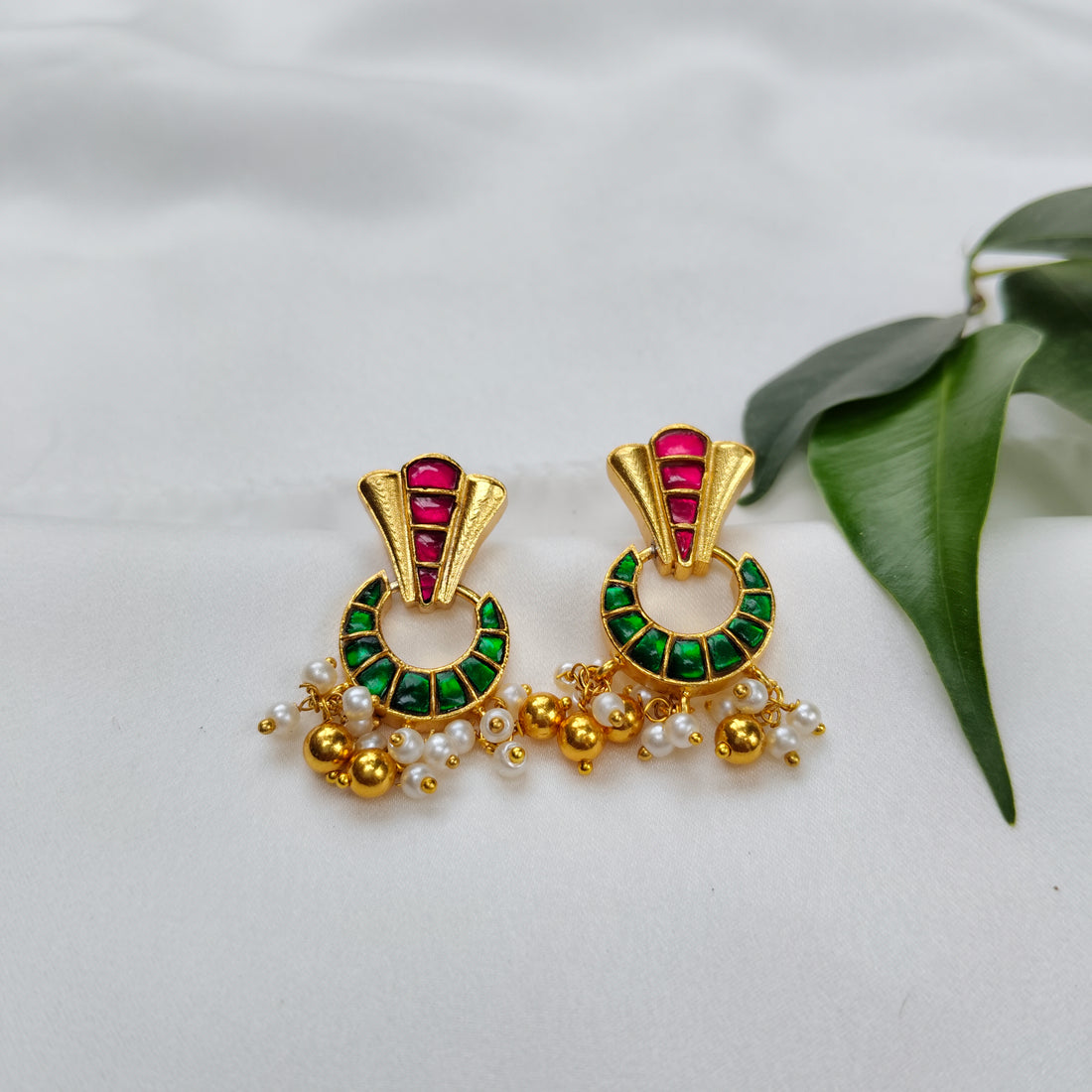 Royal Grace Gold-Plated Kundan Earrings