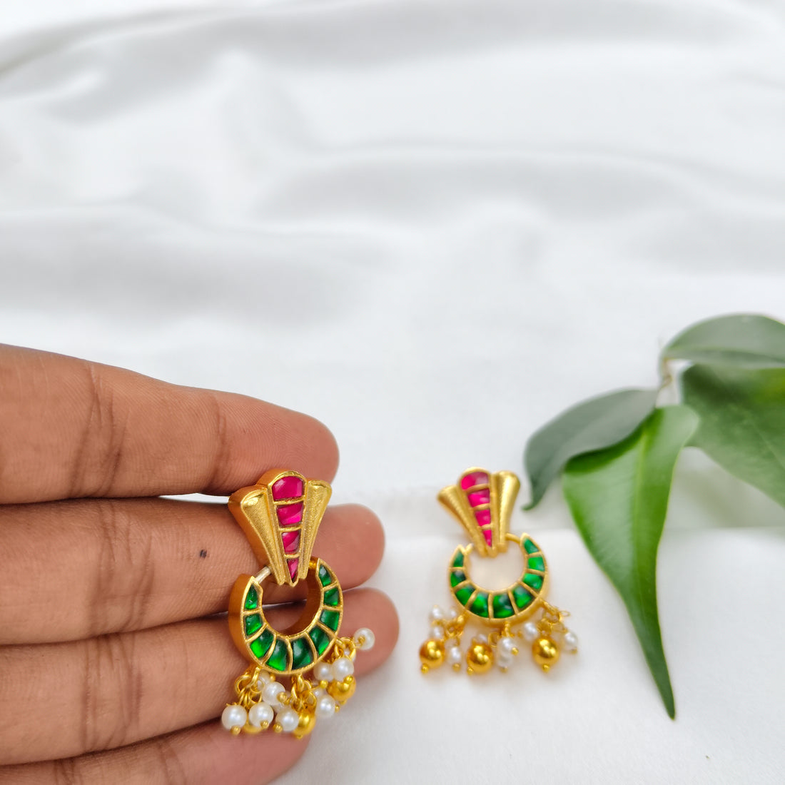 Royal Grace Gold-Plated Kundan Earrings