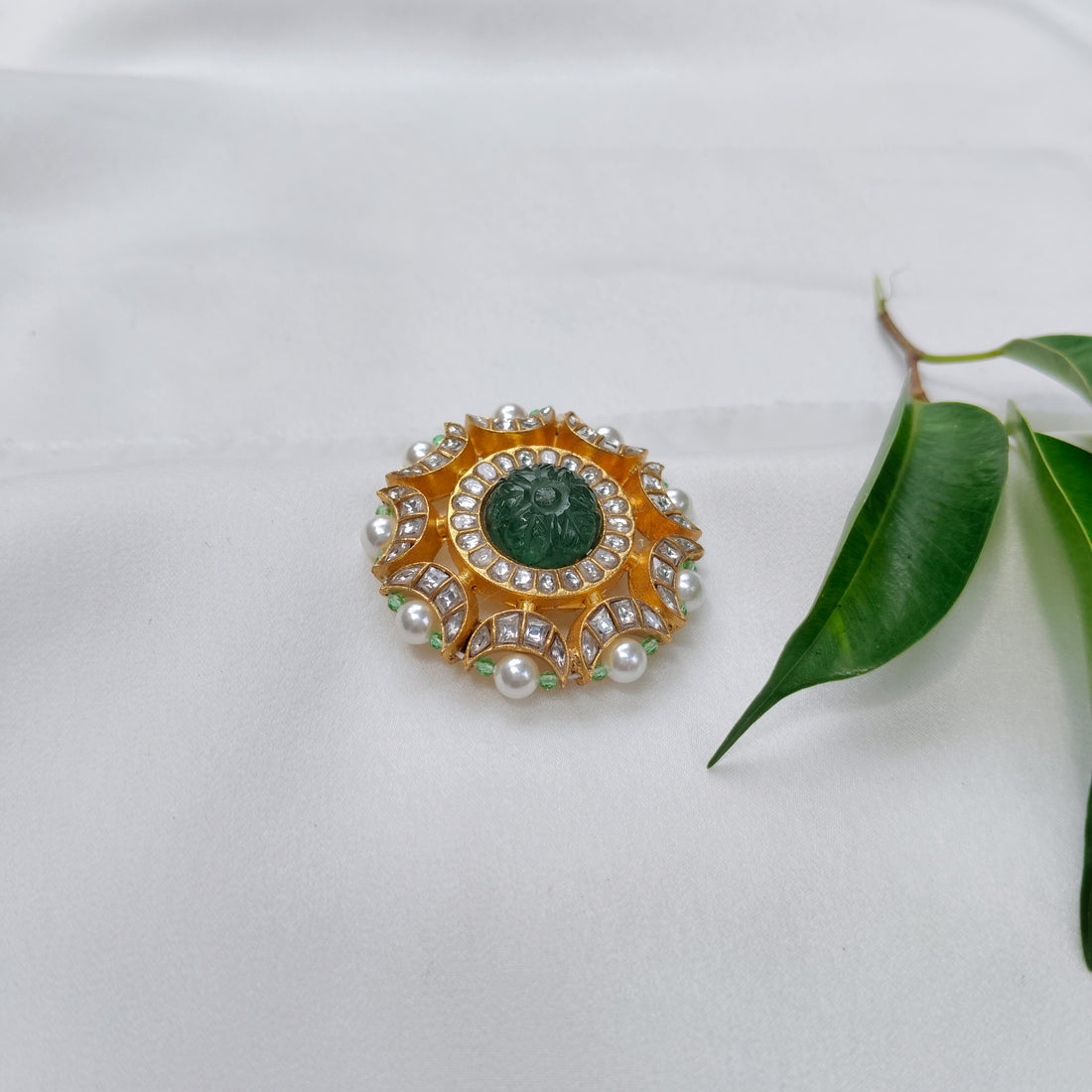 Diamond and Emerald Sunburst Pendant