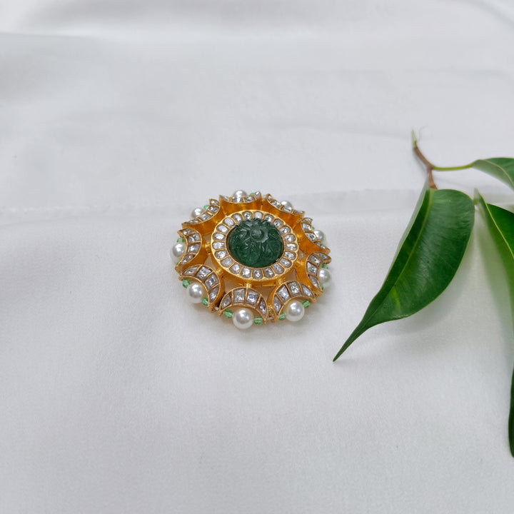 Diamond and Emerald Sunburst Pendant