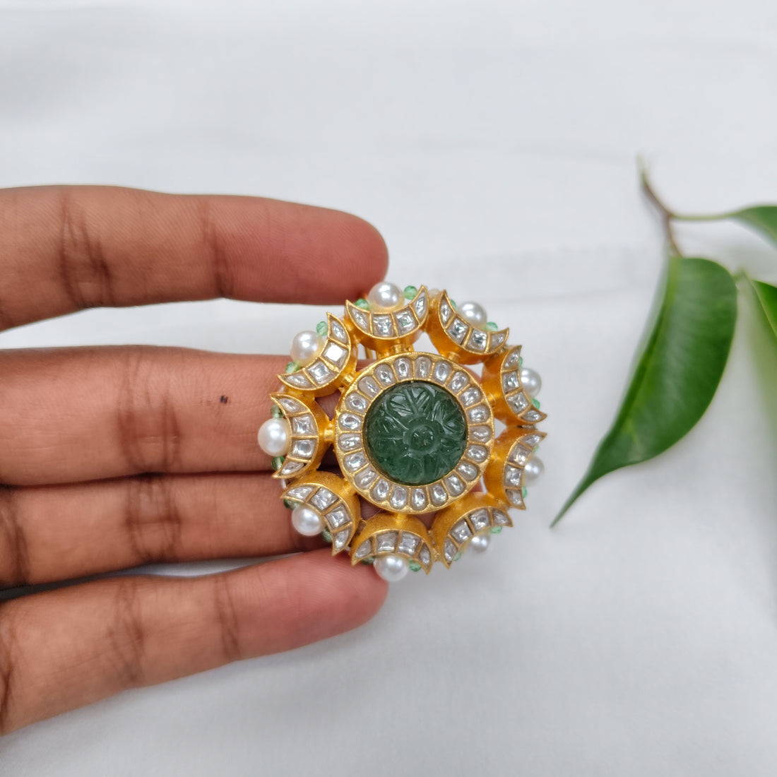 Diamond and Emerald Sunburst Pendant