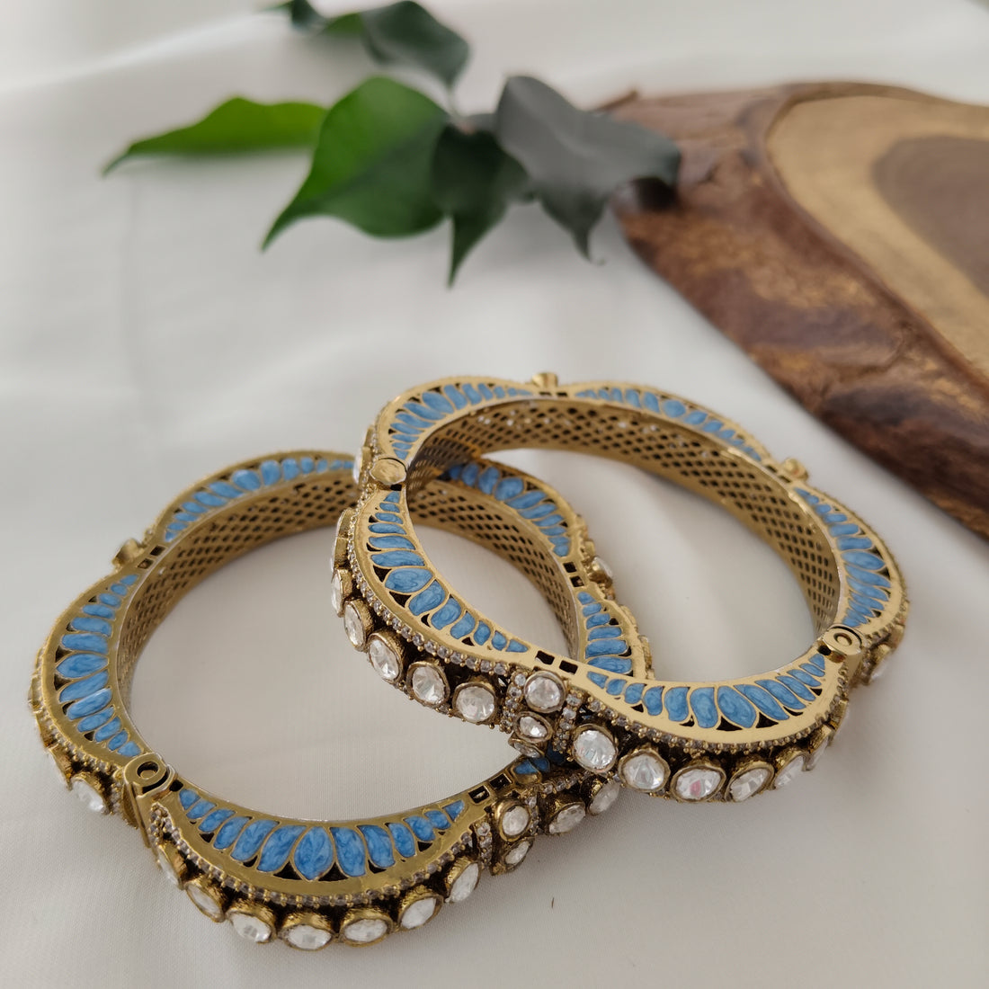 Turquoise and Diamond Bangle Set