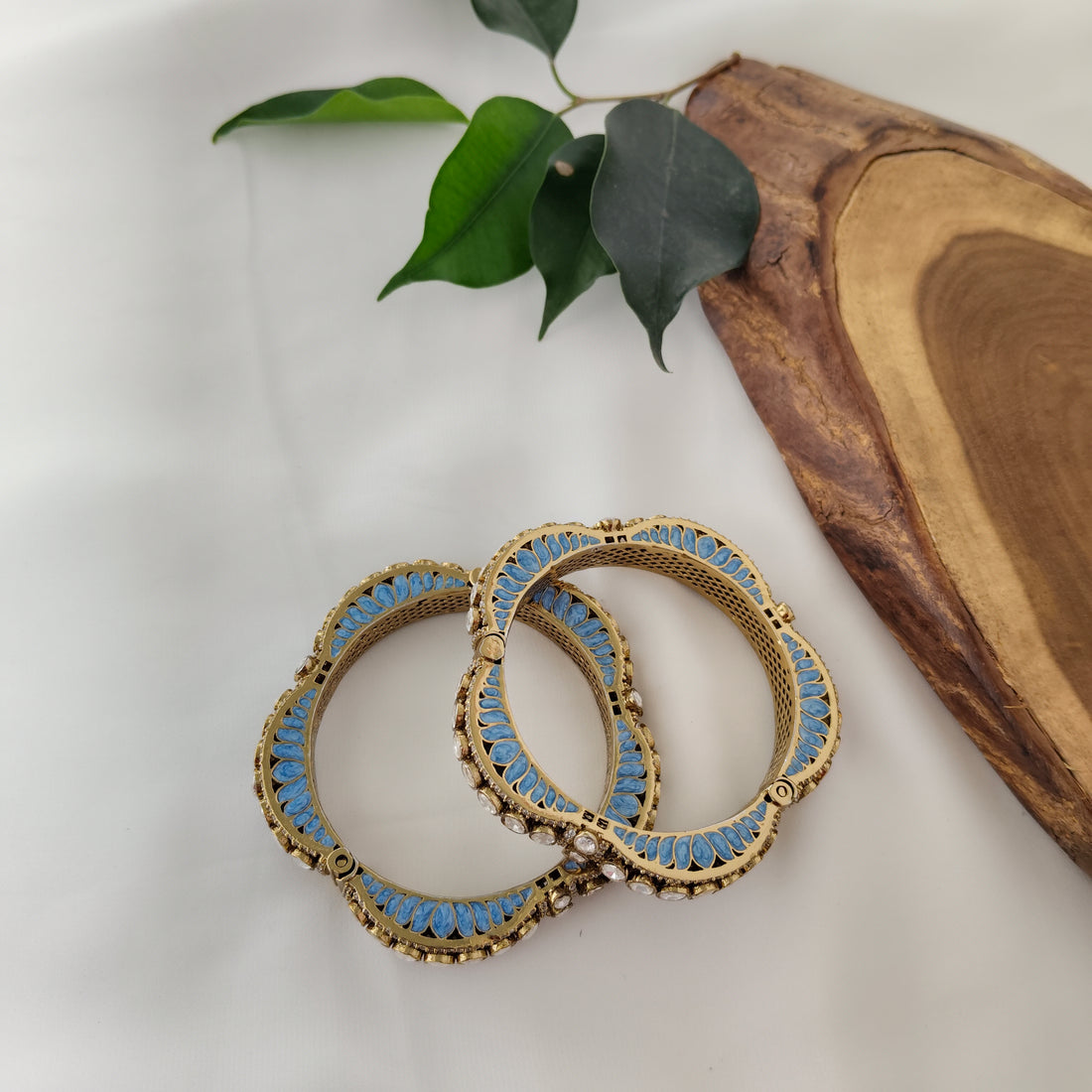 Turquoise and Diamond Bangle Set