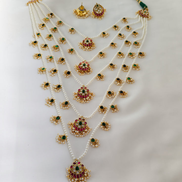 Pearl and Gemstone Bridal Necklace Set