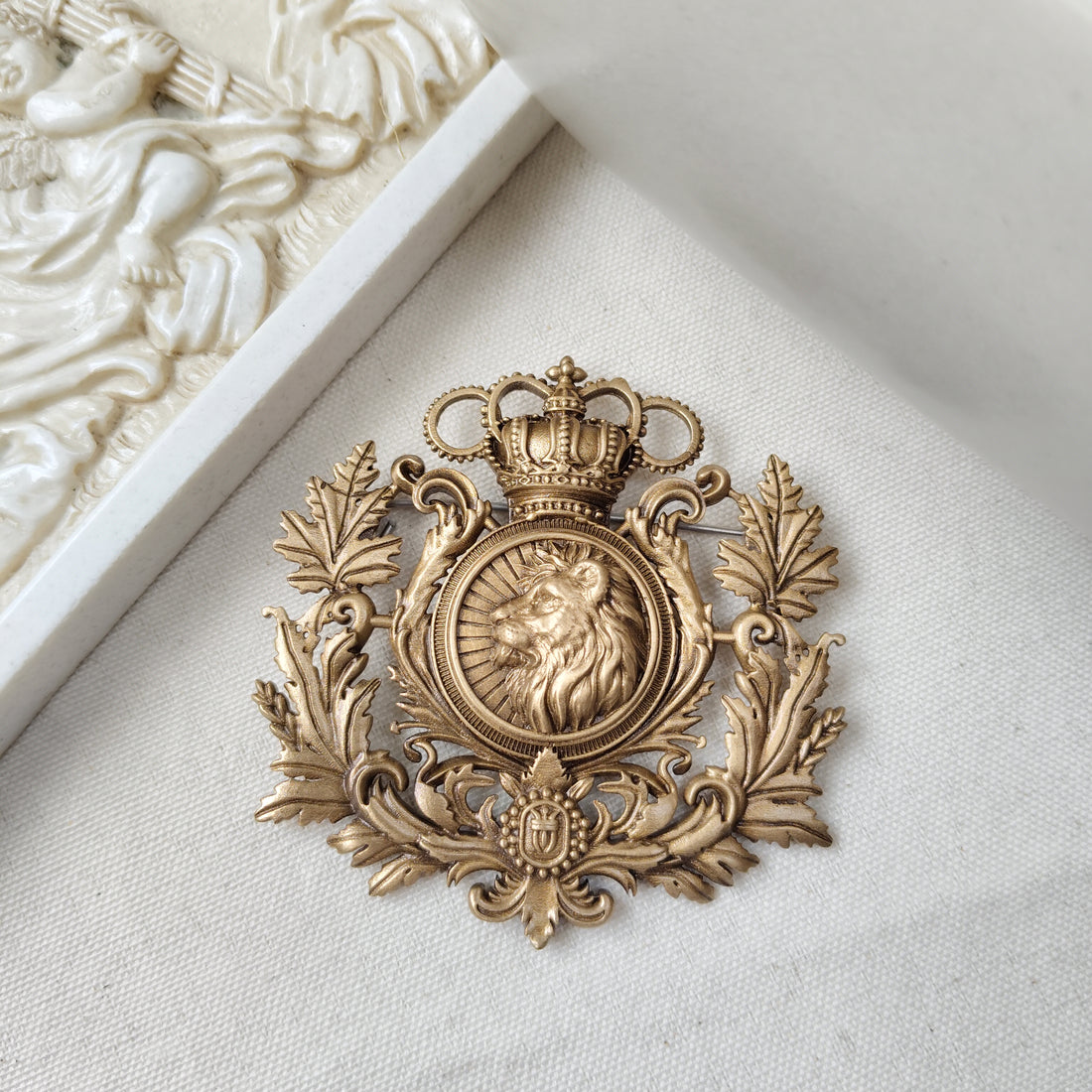 Royal Lion Crest Brooch