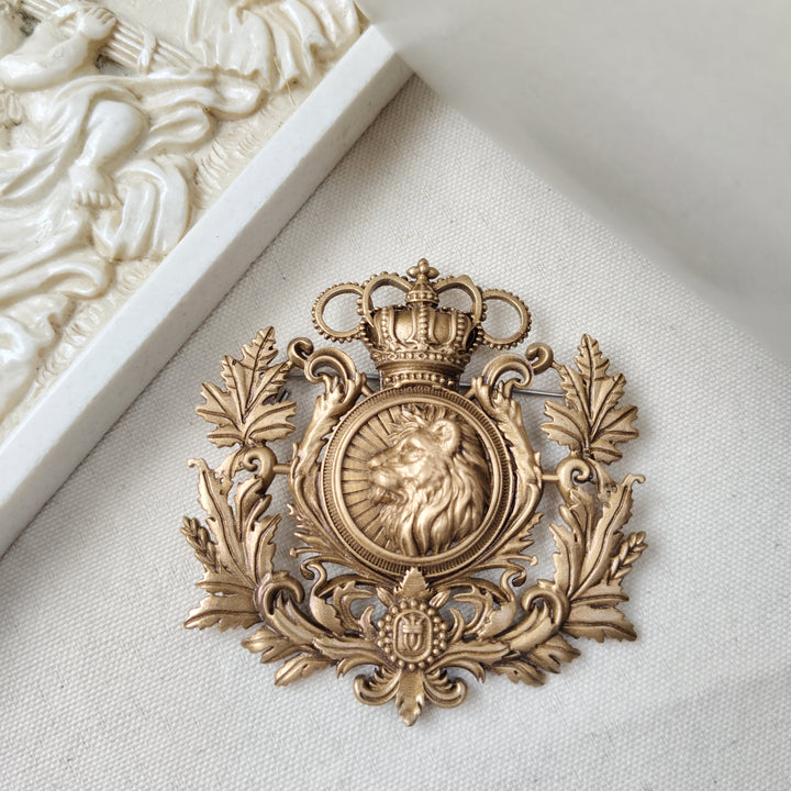 Royal Lion Crest Brooch