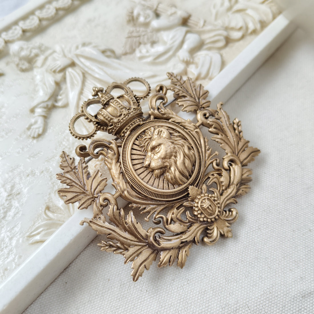 Royal Lion Crest Brooch