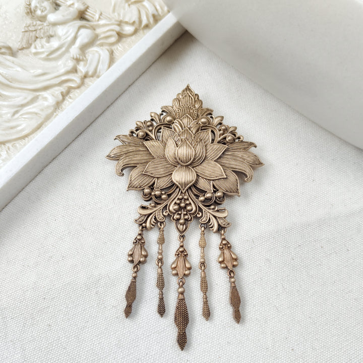 Cascading Lotus Brooch