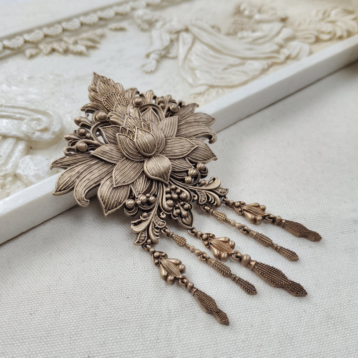 Cascading Lotus Brooch