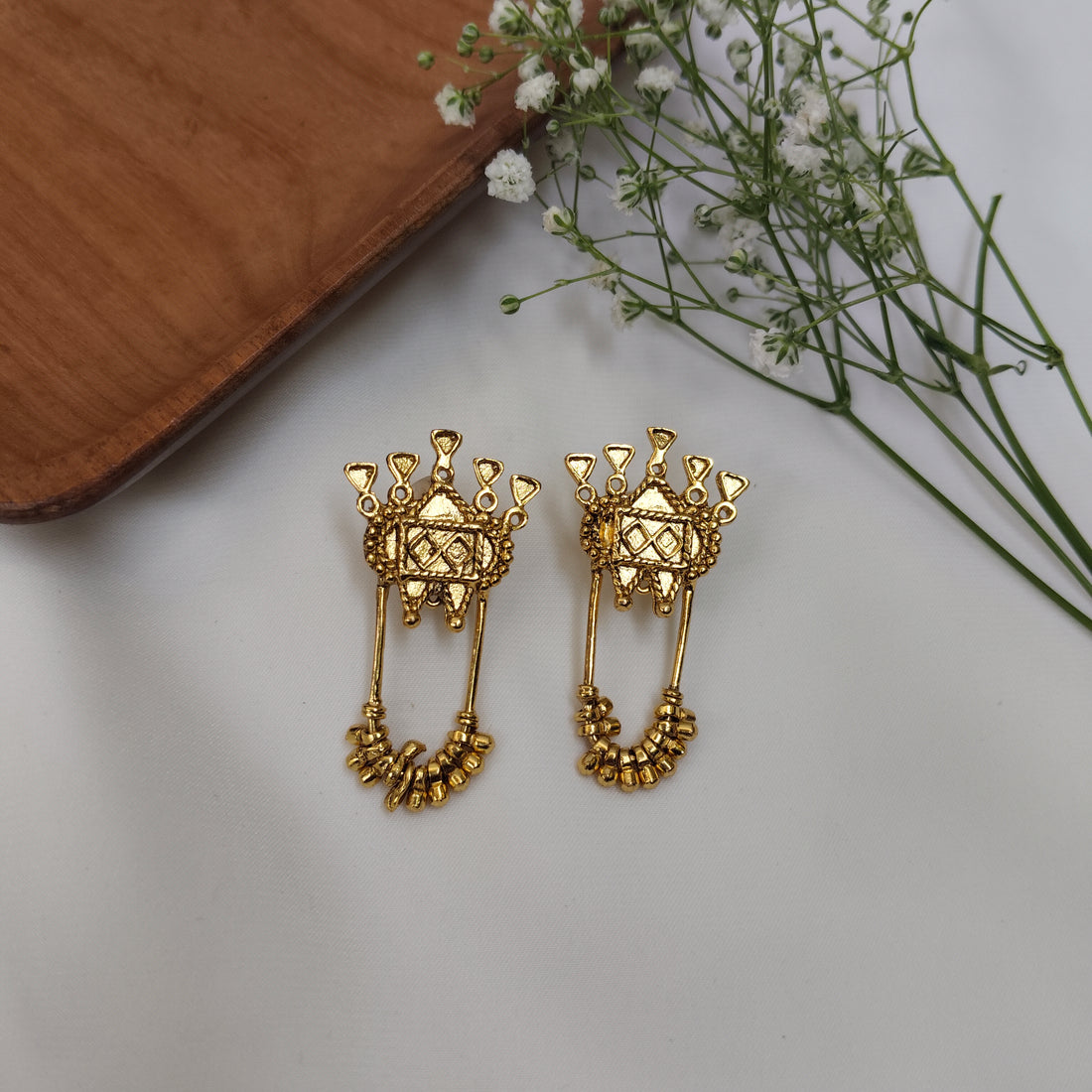 Geometric Brass Earrings