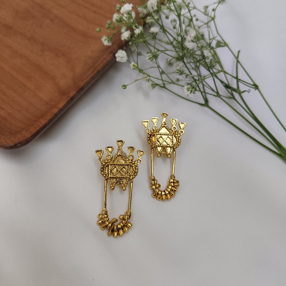 Geometric Brass Earrings