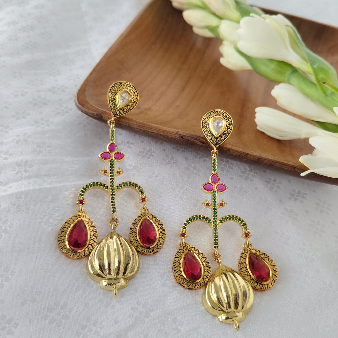 Crimson Cascades earrings