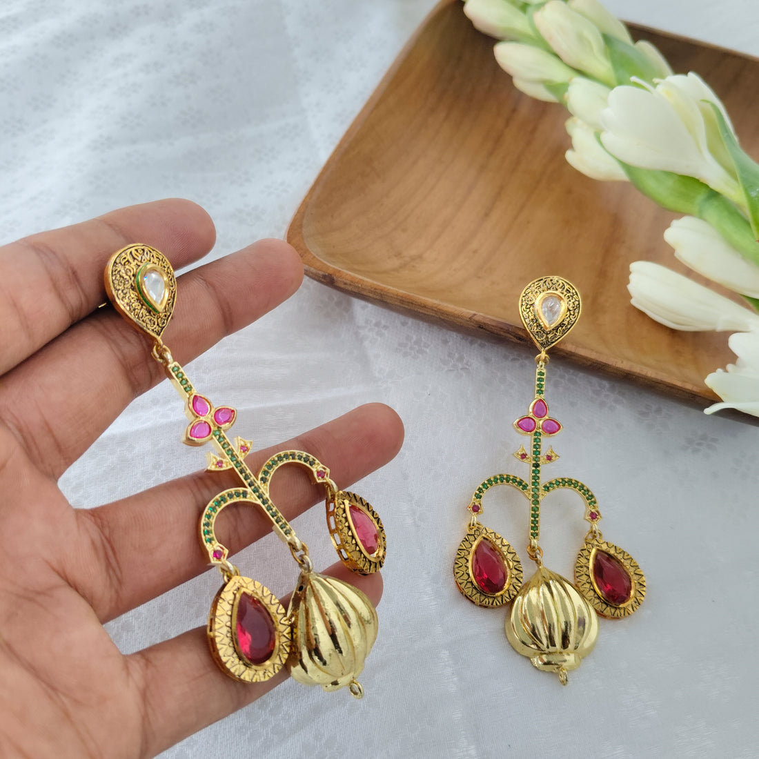 Crimson Cascades earrings