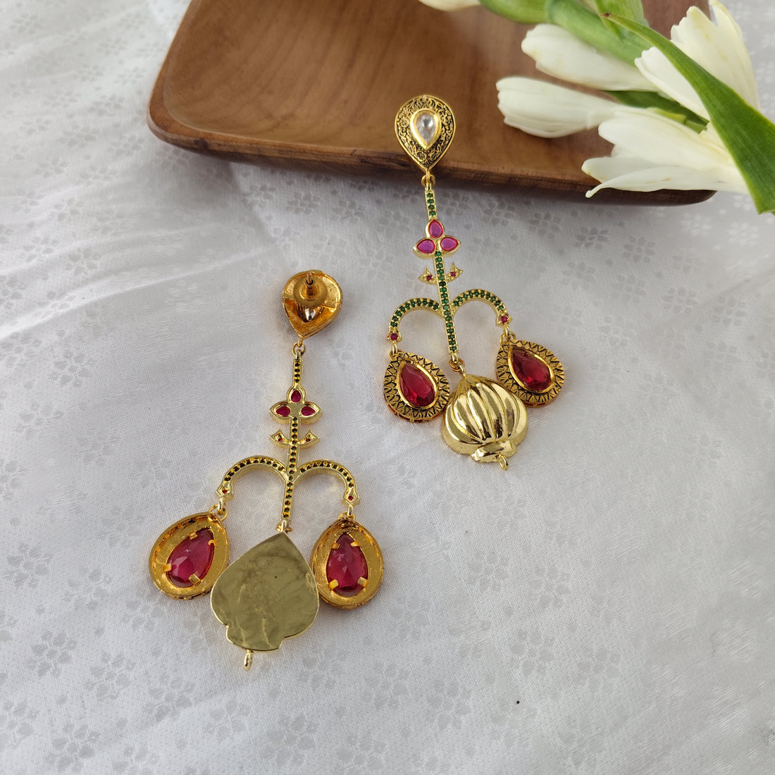 Crimson Cascades earrings