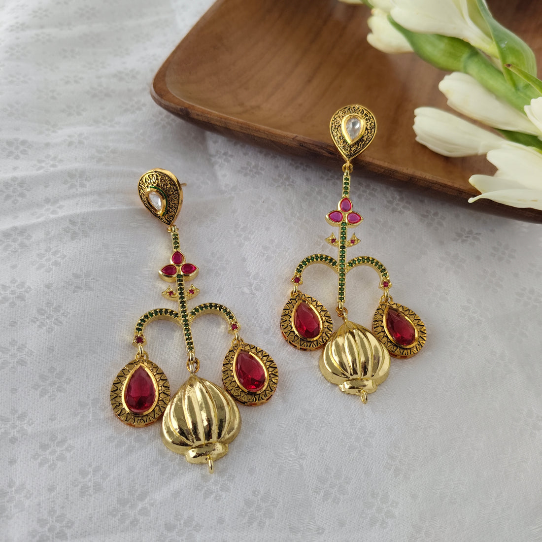 Crimson Cascades earrings