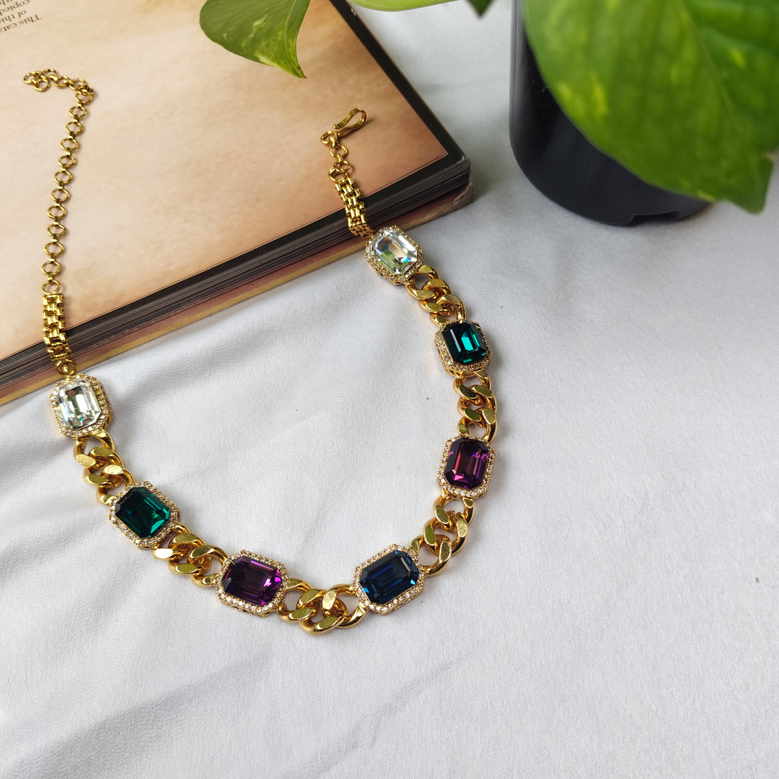 Multicolor Gemstone Necklace Set