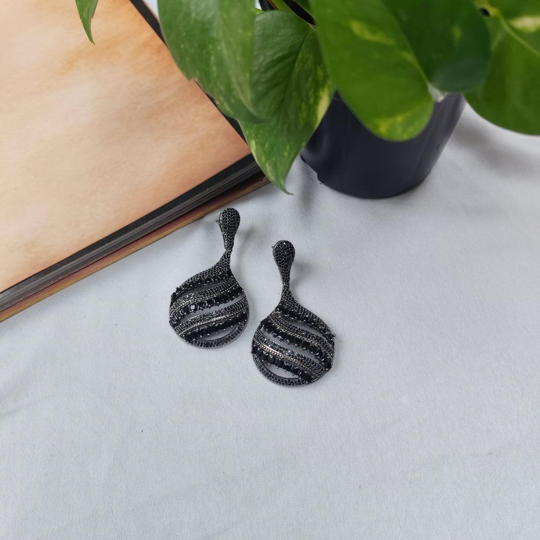 Black Teardrop Earrings