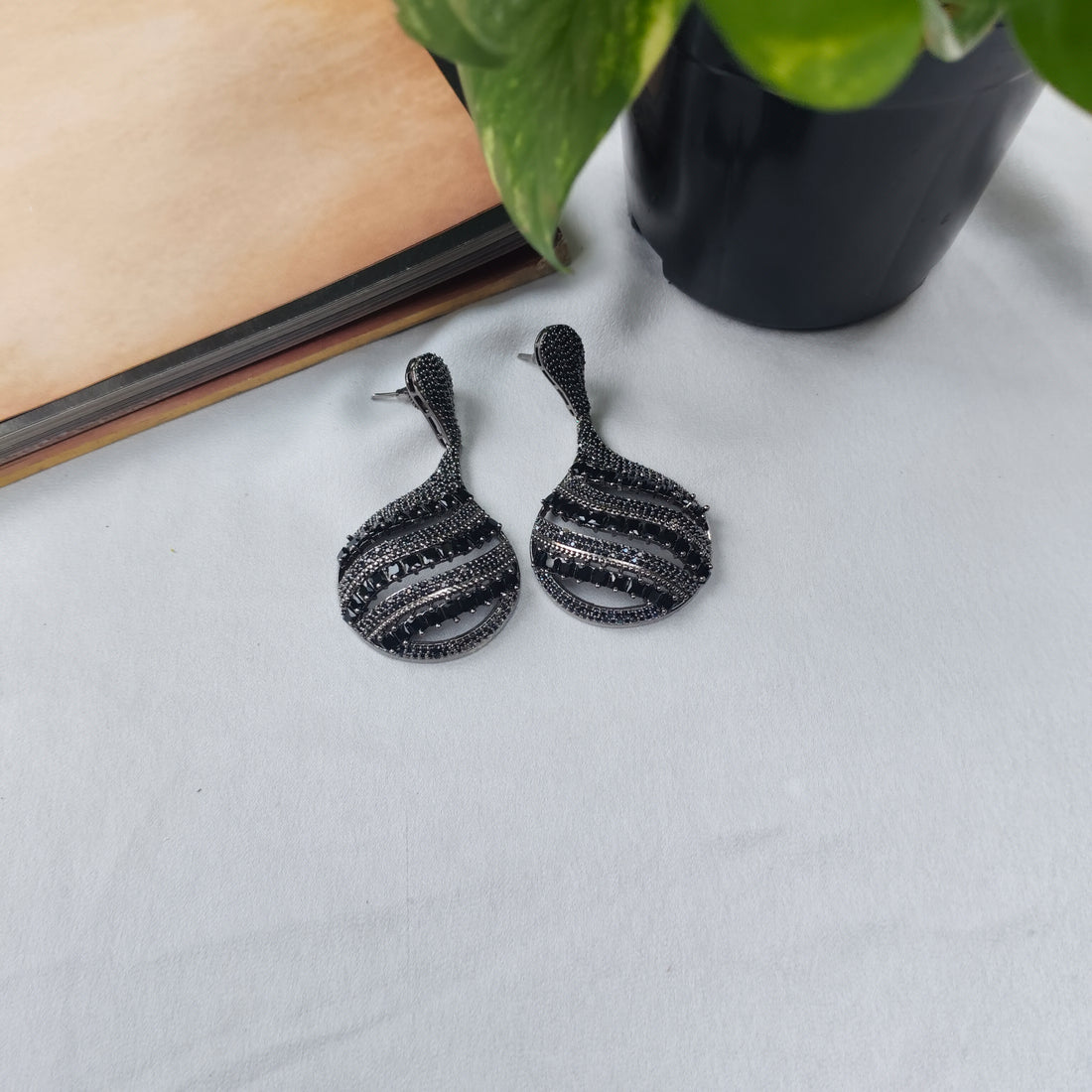 Black Teardrop Earrings