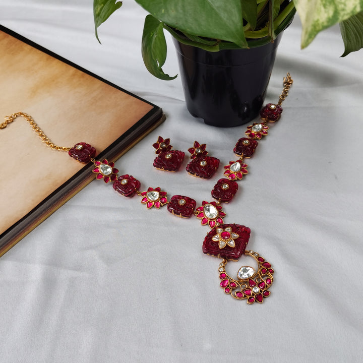 Crimson Blossom Necklace Set