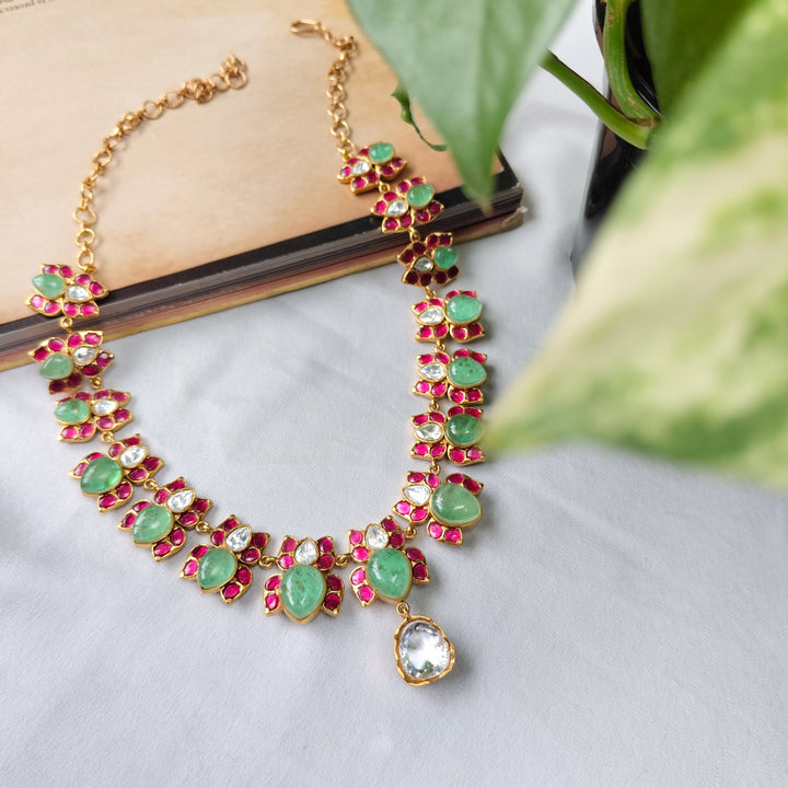 Emerald and Ruby Statement Necklace