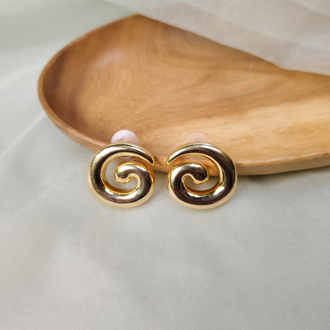 Golden Spiral Studs Earring