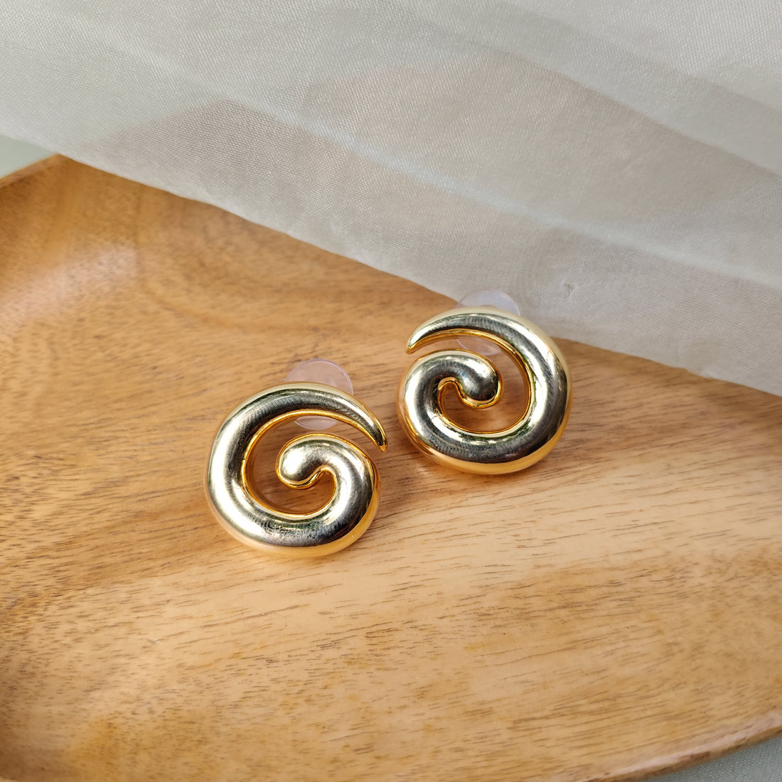 Golden Spiral Studs Earring