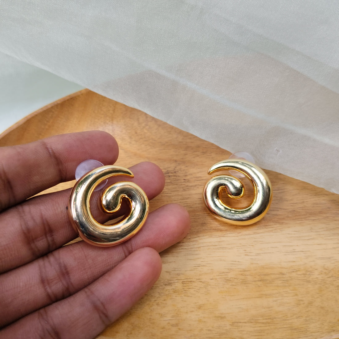 Golden Spiral Studs Earring