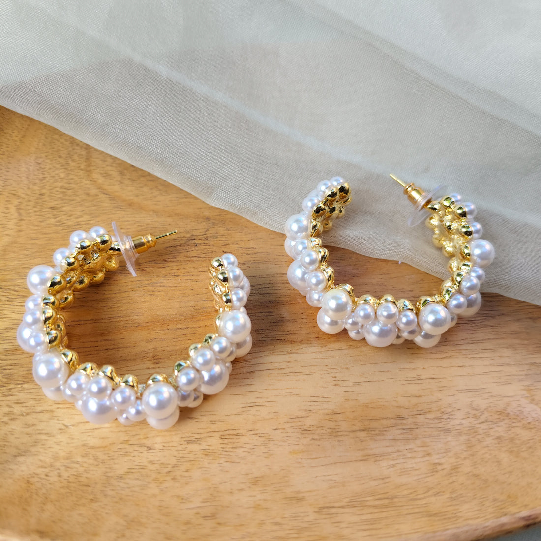 Luxurious Pearl Hoops