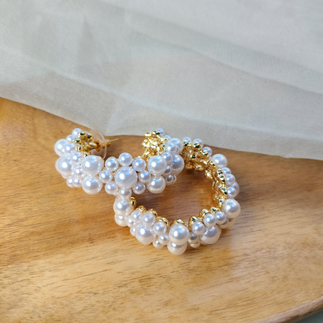 Luxurious Pearl Hoops