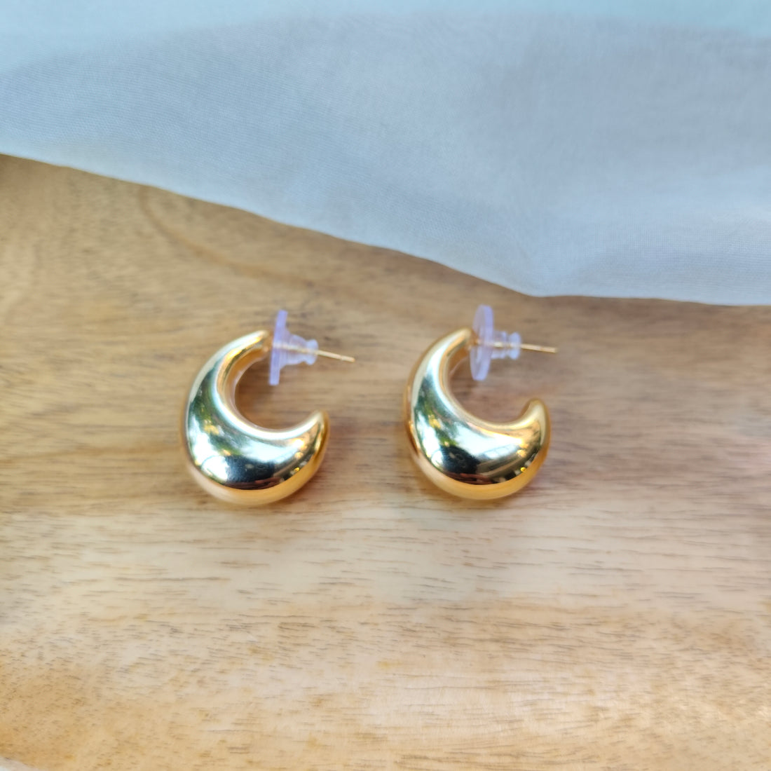 Half-Moon Hoops Earring