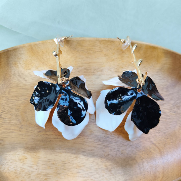 Black Flower Studs