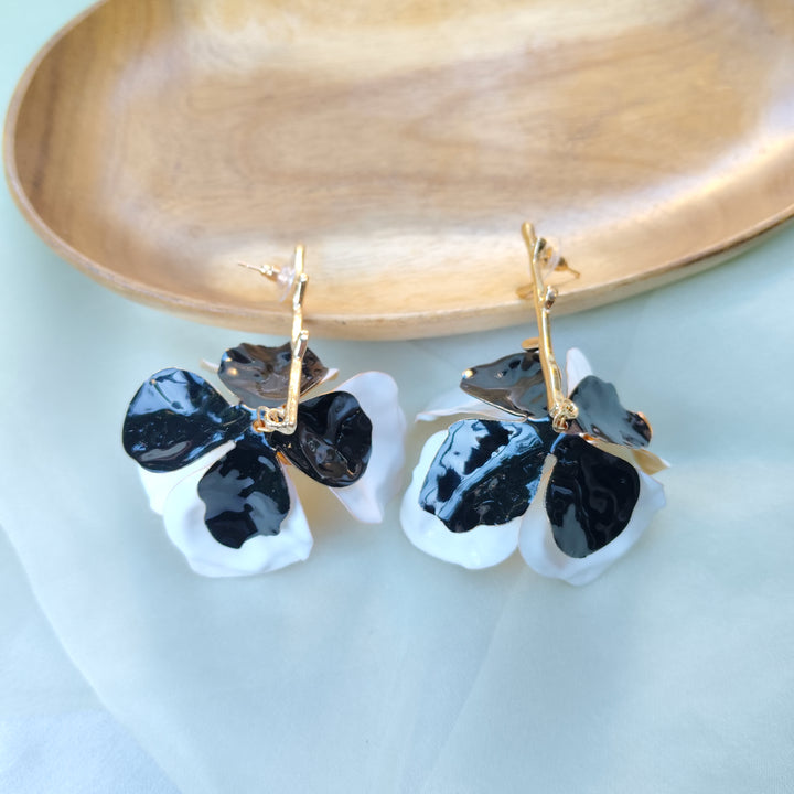 Black Flower Studs