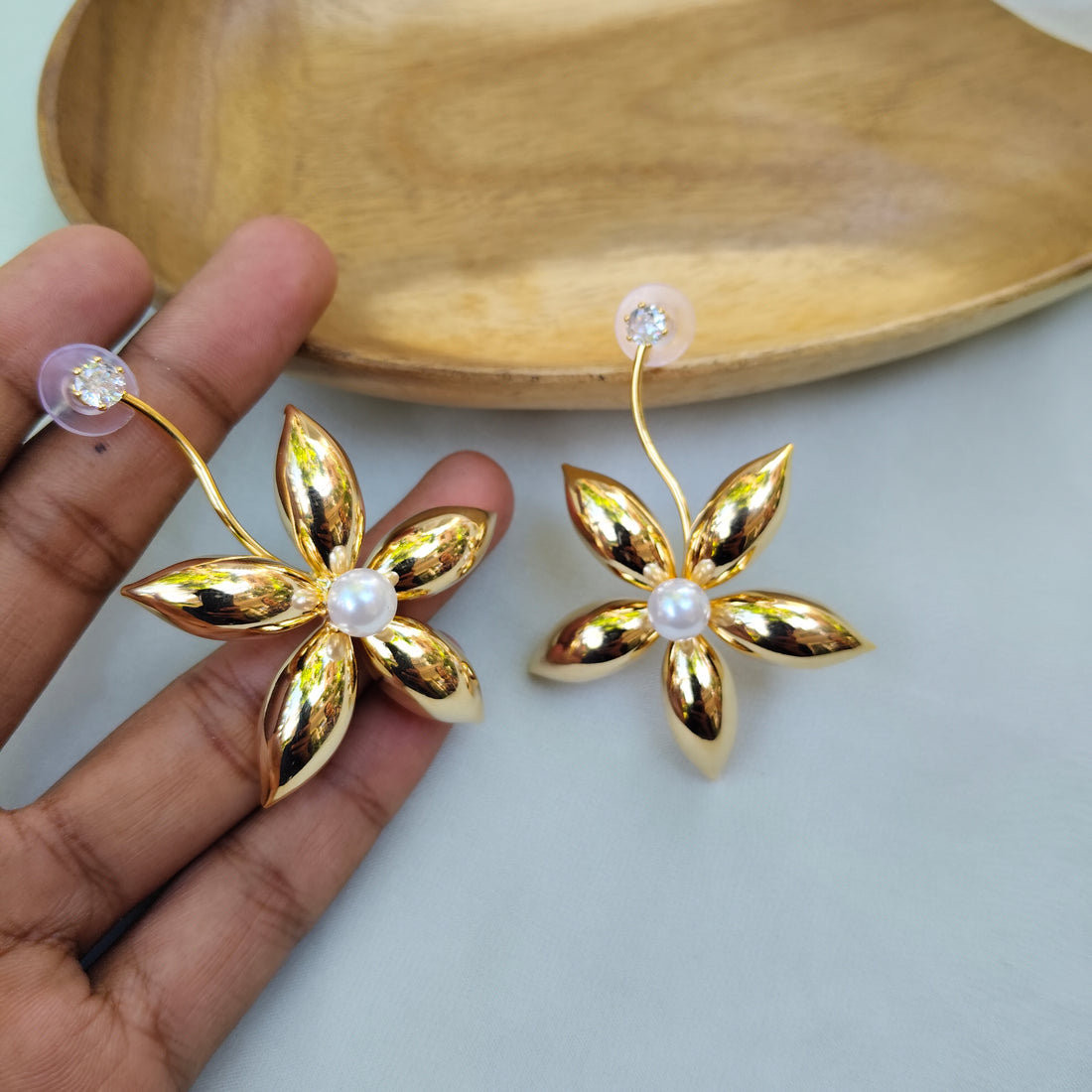 Golden Petal Earrings