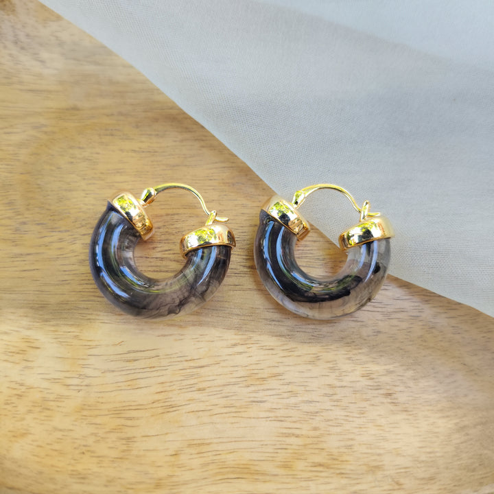 Marble Effect Hoop Earrings