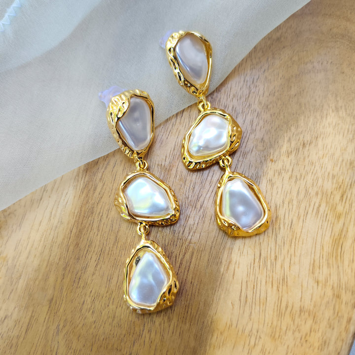 Gold-Accented Teardrop Earrings