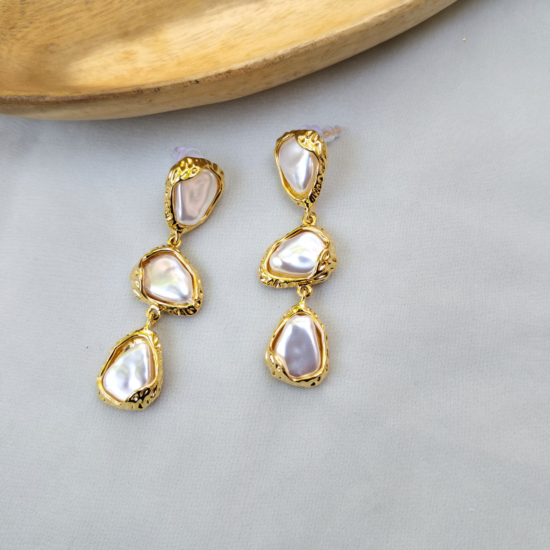 Gold-Accented Teardrop Earrings