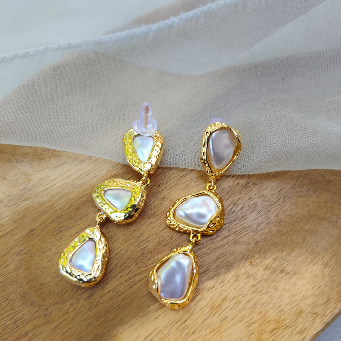 Gold-Accented Teardrop Earrings