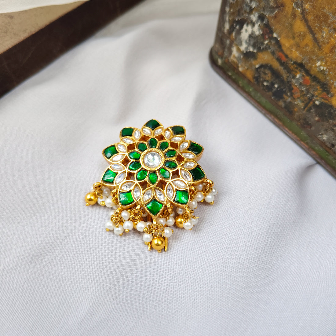 Emerald and Pearl Hairpin