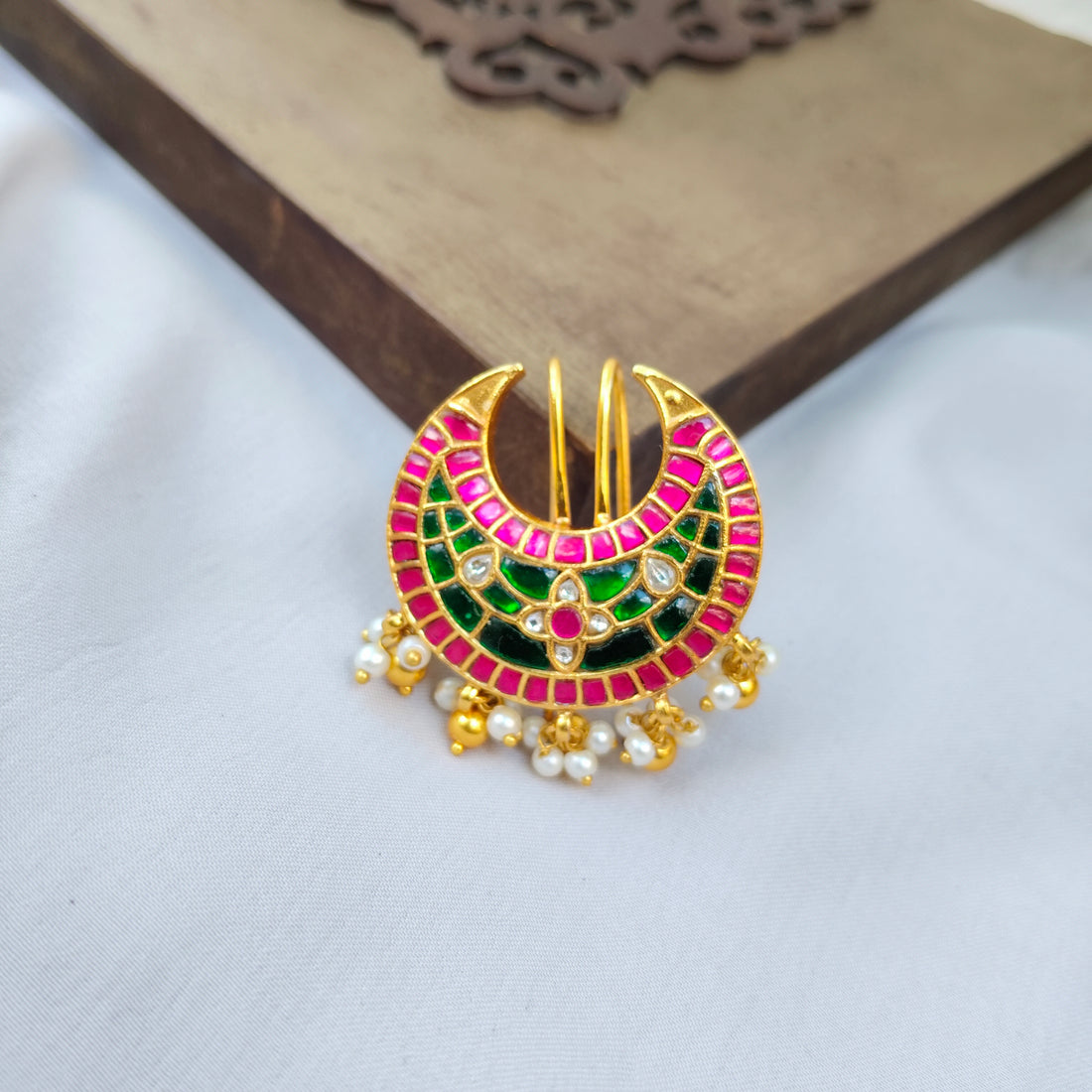 Colorful Crescent Hairpin