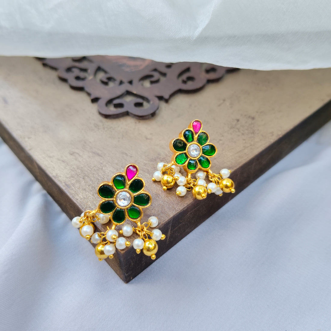 Floral Jhumka Earrings