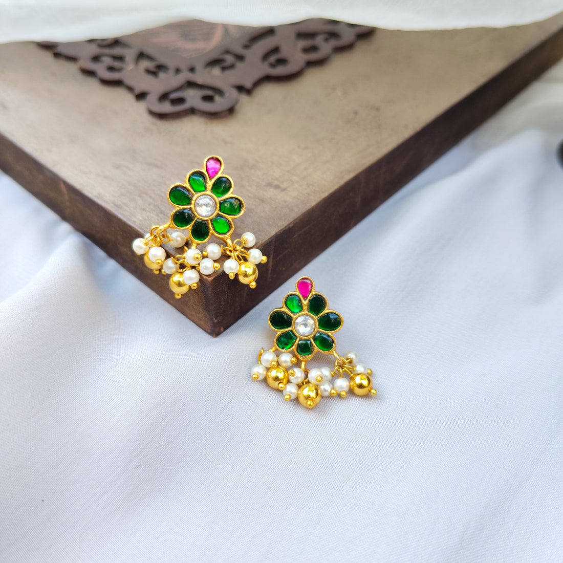 Floral Jhumka Earrings