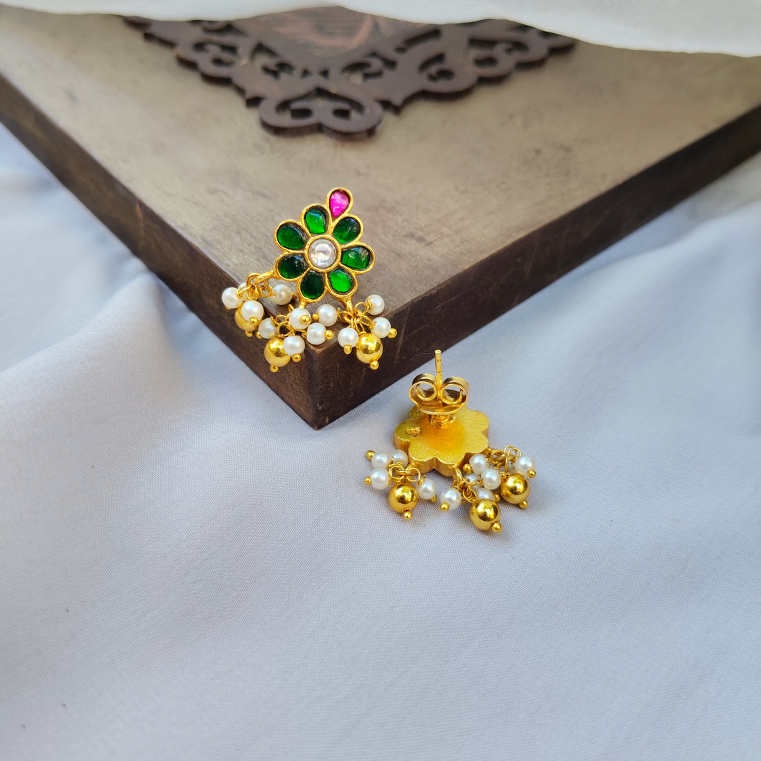 Floral Jhumka Earrings