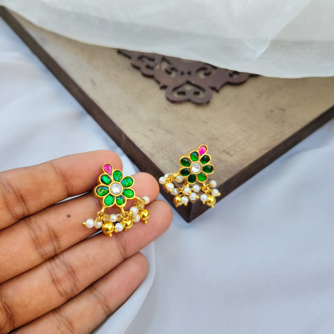 Floral Jhumka Earrings